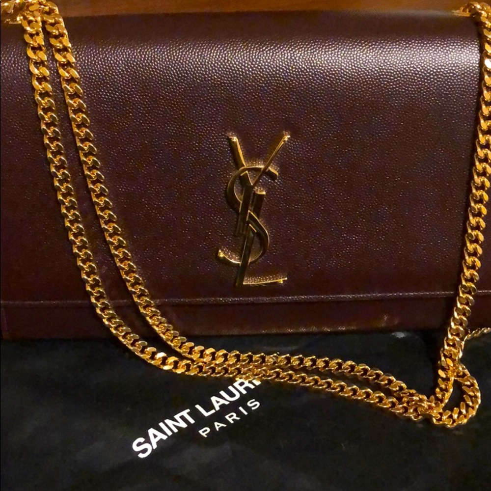 SatinLauren Burgundy Color Shoulder Bag